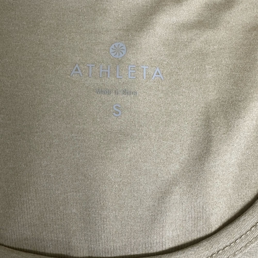 Athleta Canyon Lands 2 Tan Long Sleeve Workout Base Layer Top- size Small - Picture 2 of 8